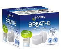 Bostik Breathe Lot de 2 tablettes de recharge pour déshumidificateur sans colorant et sans parfum, couvre des surfaces jusqu'à 25 m², pour une utilisation dans la maison, dans les caravanes et