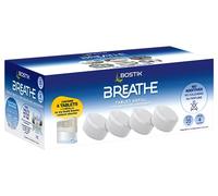 Bostik Breathe Lot de 4 tablettes de recharge pour déshumidificateur sans colorant et sans parfum, couvre des surfaces jusqu'à 25 m², pour une utilisation dans la maison, dans les caravanes et