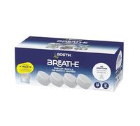 Bostik Breathe Lot de 4 tablettes de recharge pour déshumidificateur sans colorant et sans parfum, couvre des surfaces jusqu'à 25 m², pour une utilisation dans la maison, dans les caravanes et