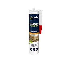 Bostik Colle de Fixation pour Plinthe en Bois - Cartouche 310 ml | PVC et Medium - Colle Mastic Acrylique pour Parquets - Usage Intérieur - Prise Immédiate - Sans Solvant - Blanc