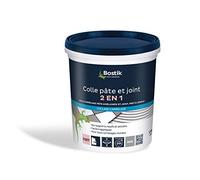 Bostik Colle Pâte et Joint 2 en 1 - Colle Carrelage Mural Améliorée et Joint de Carrelage Prêt à l’Emploi - Idéale pour Cuisine et Salle de Bain - Gris - Seau de 1,5 kg