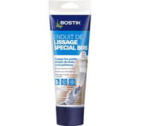 Bostik Enduit de Lissage Bois En Pâte - Tube de 330g | Prêt à l'Emploi - Application Facile - Usage Intérieur - Blanc