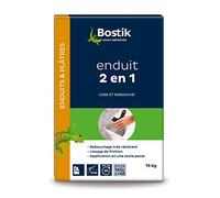 Bostik Enduit de Lissage et Rebouchage 2 en 1, Rebouchage Très Résistant jusqu'à 1cm, Lissage de Finition, En Poudre, Blanc, Sac de 15 kg