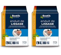 Bostik Enduit de Lissage Poudre, Lisse et Masque jusqu'à 2mm, Facile à Poncer, Tous Supports, Usage Intérieur, Blanc, Sac de 2,5 kg (Lot de 2)