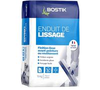 Bostik Enduit lissage poudre - Lisse et masque jusqu'à 2 mm - Facile à poncer - Blanc 15 kg