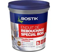 Bostik Enduit de rebouchage bois pâte – Prêt à l’emploi, résiste aux intempéries – 1,5 kg