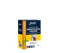Bostik Enduit de Rebouchage Façade en Poudre - Intérieur/Extérieur - Tous Supports - Rebouchage et Égalisation de Trous et Fissures Jusqu’à 5 cm - Blanc - Boîte 1kg