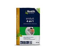 Bostik Enduit Multi Usage Poudre 4 en 1, Rebouche, Egalise, Lisse et Colle, Blanc, Sac de 25kg