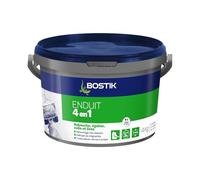 BOSTIK Enduit Mural 4 en 1 Pâte - Rebouche, Egalise, Lisse, Colle - Intérieur/Extérieur - Couleur : Blanc - Pot de 4kg