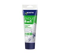 Bostik Enduit mural 4 en 1 pâte – rebouche, égalise, lisse, colle – Blanc 330 g