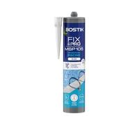 Bostik FIXPRO - Mastic MSP 105 Réparations Piscine - Mastic Piscine Intérieure/Extérieure - Pour Carrelage/Mosaïque et Pièces à Sceller Piscine - Mastic Hybride Polymère - Blanc - 1 Cartouche 290 ml
