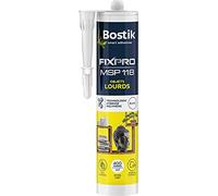 Bostik FIXPRO - Mastic Colle de Fixation MSP 118 - Objets Lourds - Intérieur/Extérieur - Tous Supports - Prise Immédiate en 5 secondes - Mastic Hybride Polymère - Couleur : Blanc - 290 ml