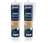 Bostik Joint Acryl Parquet et Sols Stratifié - Mastic Etanchéité Acrylique, Joints de Finition - Compatible Tous Vernis - Sans Solvant - Couleur : Hêtre Clair, Cartouche 300 ml (Lot de 2)