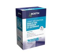 Bostik Joint Fin Tous Terrains - 1 à 6 mm - Joint en Poudre pour Carrelage - Sol et Mur - Intérieur et Extérieur - Hydrofugé - Gris- Boîte de 1 kg