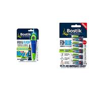 Bostik Kit Fix & Flash - Colle Forte Photoactive 1 Applicateur 1 Tube 5g & Fix & Glue Liquide Extra Forte 2.0 - 5 Tubes 0,5g