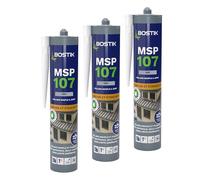 Bostik Mastic Colle de Fixation et d'Étanchéité MSP 107 - Collages Souples et Joints - Intérieur/Extérieur - Multi-Matériaux - Technologie MS Polymères - Sans Solvant ni Isocyanates - Gris - 290 ml