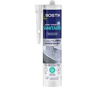 Bostik Mastic d’Étanchéité Joint Parfait Sanitaire Transparent - 280 ml | Jointe Tous Matériaux - Spécial Salle de bains- Traité Anti-Moisissures - Longue Durée - Formule 100% Silicone