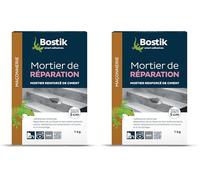 Bostik - Mortier de Réparation - Intérieur et Extérieur - Sol Et Mur - Scellement courant -1 kg (Lot de 2)