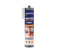 Bostik Mortier Express Gris - Mastic Acrylique Granuleux Prêt à l’Emploi - Aspect Ciment - Réparation de Joints & Fissures - Intérieur/Extérieur - Cartouche 300 ml
