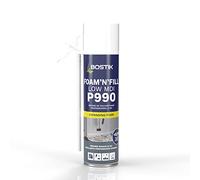 Bostik Mousse Expansive Polyuréthane P990 FOAM'N'FILL LOW MDI, Excellente Isolation Thermique et Acoustique, Jaune, Aerosol 500ml