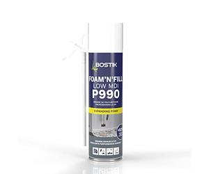 Bostik Mousse Expansive Polyuréthane P990 FOAM'N'FILL LOW MDI, Excellente Isolation Thermique et Acoustique, Jaune, Aerosol 500ml