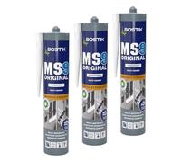 Bostik MS9 ORIGINAL - Mastic Multi Usages pour Jointer et Coller - Usage Intérieur - Transparent - Cartouche de 290ml (Lot de 3)