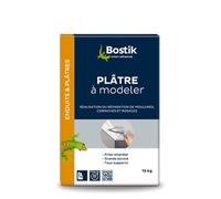 Bostik Plâtre à Modeler, Prise Retardée, Grande Dureté, Usage Intérieur, Blanc, Sac de 15 kg