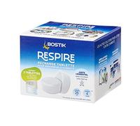 Bostik RESPIRE 2 Recharges Tablettes pour Déshumidificateur, Sans Colorant ni Parfum Maison, Appartement et Caravane, des Pièces Jusqu’à 25m², tabs 2x250g Absorbeur d’Humidité, 30623572, Blanc