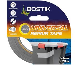 Bostik Ruban adhésif de réparation universel | Gris | Ruban adhésif solide parfait pour tout substrat | Facile à déchirer | Utilisation intérieure uniquement | Rouleau de 50 mm x 20 m