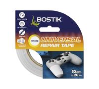 Bostik Ruban adhésif universel de réparation - Blanc - Ruban adhésif solide parfait pour tout substrat - Facile à déchirer - Utilisation en intérieur uniquement - Rouleau de 50 mm x 20 m
