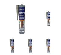 Bostik S590 - Mastic d'Étanchéité Bâtiment 4 en 1 - Intérieur et Extérieur - Joints De Calfeutrement, Dilatation, Façade Et Vitrage - Couleur : Pierre - Cartouche 300 ml (Lot de 5)