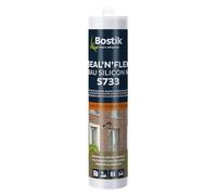 BOSTIK S733 Seal'n´Flex Silicone de construction Gris argenté - Silicone universel neutre, résistant à la moisissure, élasticité permanente, compatible avec la peinture, pour l'intérieur et