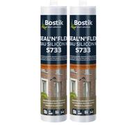 BOSTIK S733 Seal'n´Flex - Silicone universel neutre - Résistant à la moisissure - Élastique permanent - Compatible avec la peinture - Pour l'intérieur et l'extérieur - 300 ml (Lot de 2)