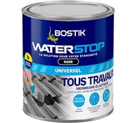 Bostik Waterstop Noir 1 kg - Membrane d’Étanchéité Toiture, Gouttières & Murs - Répare Fuites, Infiltrations & Fissures - Résistant UV & Intempéries