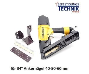 Bostitch cloueur d'ancrage MCN250-E 40-50-60mm pour clous d'ancrage 34° papier plast