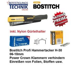 Bostitch Marteau agrafeur manuel Agrafeuse à percussion H30-8D6 06-10mm Support de ceinture KL-65