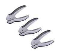 Bostitch Office EZ Squeeze Lot de 3 perforatrices à un trou, capacité de 10 feuilles, légères, gris/bleu