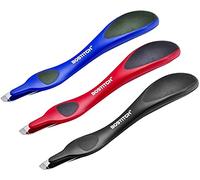 Bostitch Office Professional Lot de 3 extracteurs d'agrafes magnétiques faciles pour le bureau, la maison et l'école - Noir, bleu et rouge