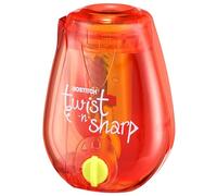 Bostitch Taille-crayon de bureau Twist-N-Sharp - Petit taille-crayon manuel de couleur - 1 paquet, couvert, rouge - Taille-crayon portable avec housse - PS1-RED-EC