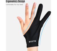 BOSTO Housse de dessin à deux doigts pour tablettes d'artistes Housse de dessin pour droitier et gaucher Compatible avec les tablettes de dessin graphiques BOSTO/UGEE/Huion/Wacom