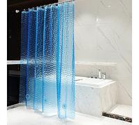 Bostofy Rideau de Douche imperméable en EVA avec 3 aimants Robustes en Bas pour Cabine de Douche, Baignoire, Motif Galets 3D, 72 x 72,12 Crochets