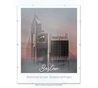 Boston Cadre photo sans cadre 34 x 48 cm Support photo à clip Cadre interchangeable avec verre synthétique Transparent 1 mm