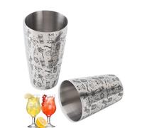 Boston Cocktail Shaker Set, 2 pièces boîtes en acier inoxydable grande capacité étanche martinis Shaker tasse mélangeur de boissons pour barman barre d'argent outils de barman