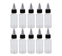 Boston Dispensing Squeeze Bottles, Lot de 10 bouteilles rondes en plastique PET avec bouchon torsadé, Distributeur Boston vide pour glaçage, décoration de biscuits, sauces, condiments, 30 ml