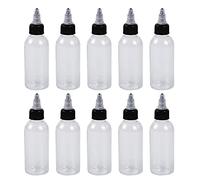 Boston Dispensing Squeeze Bottles, Lot de 10 bouteilles rondes en plastique PET avec bouchon torsadé, Distributeur Boston vide pour glaçage, décoration de biscuits, sauces, condiments, 80 ml
