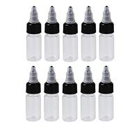 Boston Dispensing Squeeze Bottles, Lot de 10 bouteilles rondes en plastique PET avec bouchon torsadé, Distributeur Boston vide pour glaçage, décoration de biscuits, sauces, condiments, 10 ml