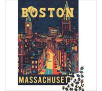 Boston in Massachusetts Puzzles 1000 pièces pour Adultes | puzzle pour les vacances d'été un super passe temps d'intérieur pour les jours de pluie à la maison le soir en douceur50x75cm