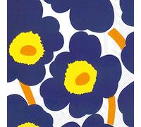 Boston International IHR L552644 Marimekko Serviettes en papier Motif floral Bleu foncé