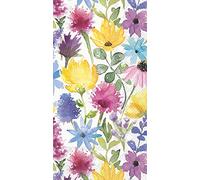 Boston International IHR Lot de 16 serviettes en papier triple épaisseur, taille invité, crème florale d'été