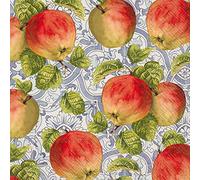 Boston International IHR Lot de 20 serviettes de table en papier triple épaisseur Motif pommes classiques Bleu 16,5 x 16,5 cm